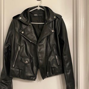 ZARA black leather Moto jacket